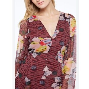 JOIE Odilia V-Neck Floral Silk Mini Dress